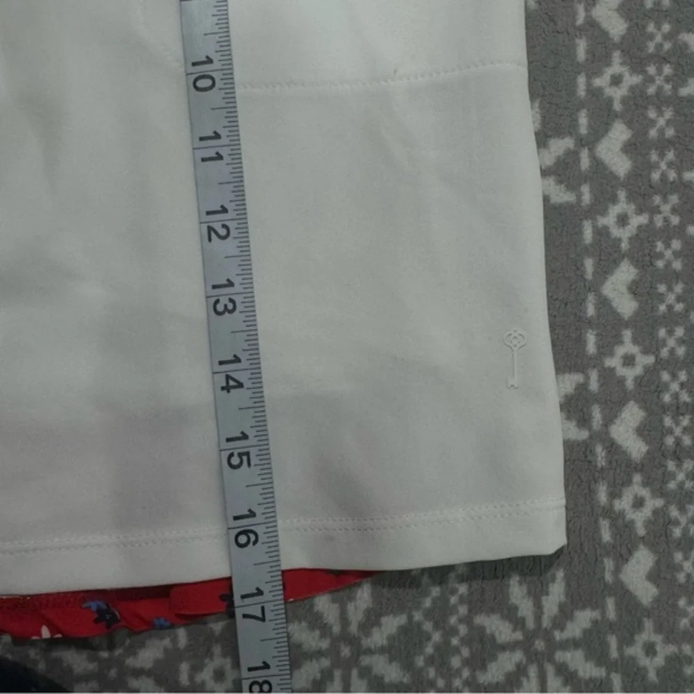 NWT Belyn Key Ruffle Golf Skort In American Beauty White/Red Size‎ Small